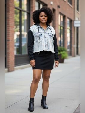 Veveret Cropped Denim Jacket